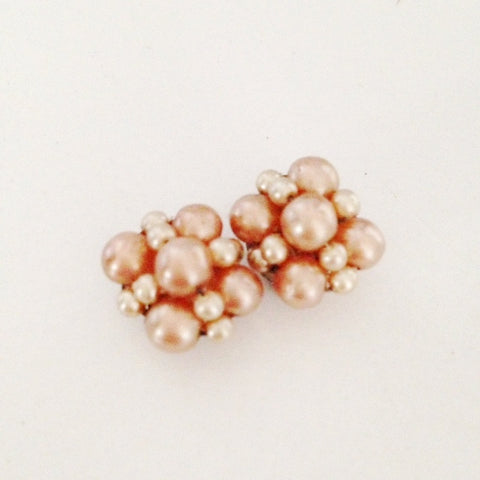 1960s Pearl Cluster Earrings   SOLD