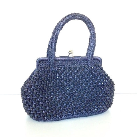 1960s Navy Beaded Bag    SOLD