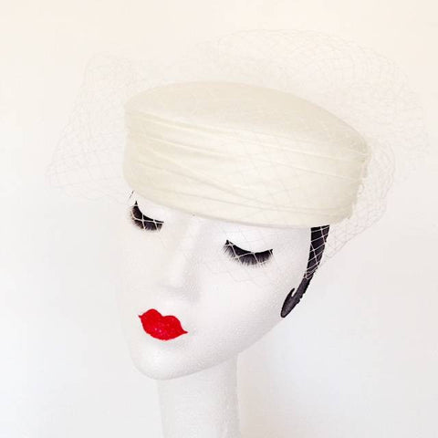 Cream pillbox hat  SOLD