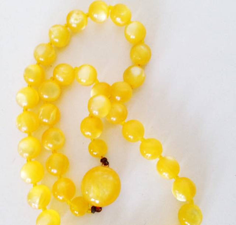 1950s yellow moonglow bead necklace  SOLD